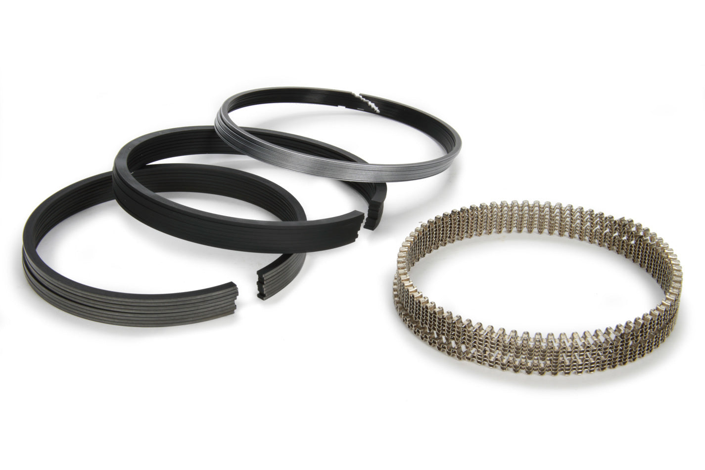 Piston Rings, 4.000 in Bore, Drop In, 1.5 x 1.5 x 3.0 mm Thick, Standard Tension, Steel, Plasma Moly, 8-Cylinder, Kit
