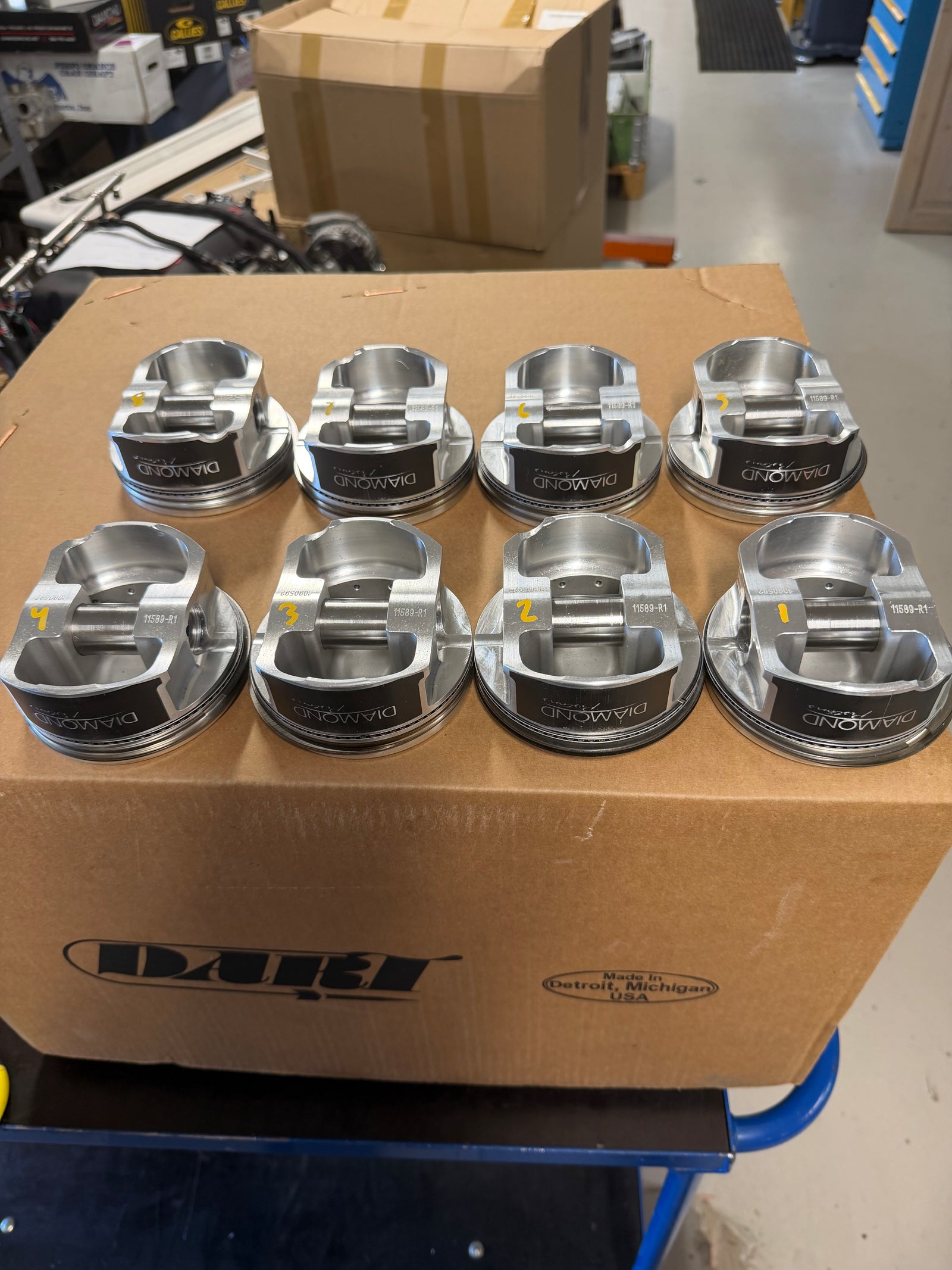 Diamond LS9/LSA Forged Piston Set, 4.070" Bore - PREOWNED
