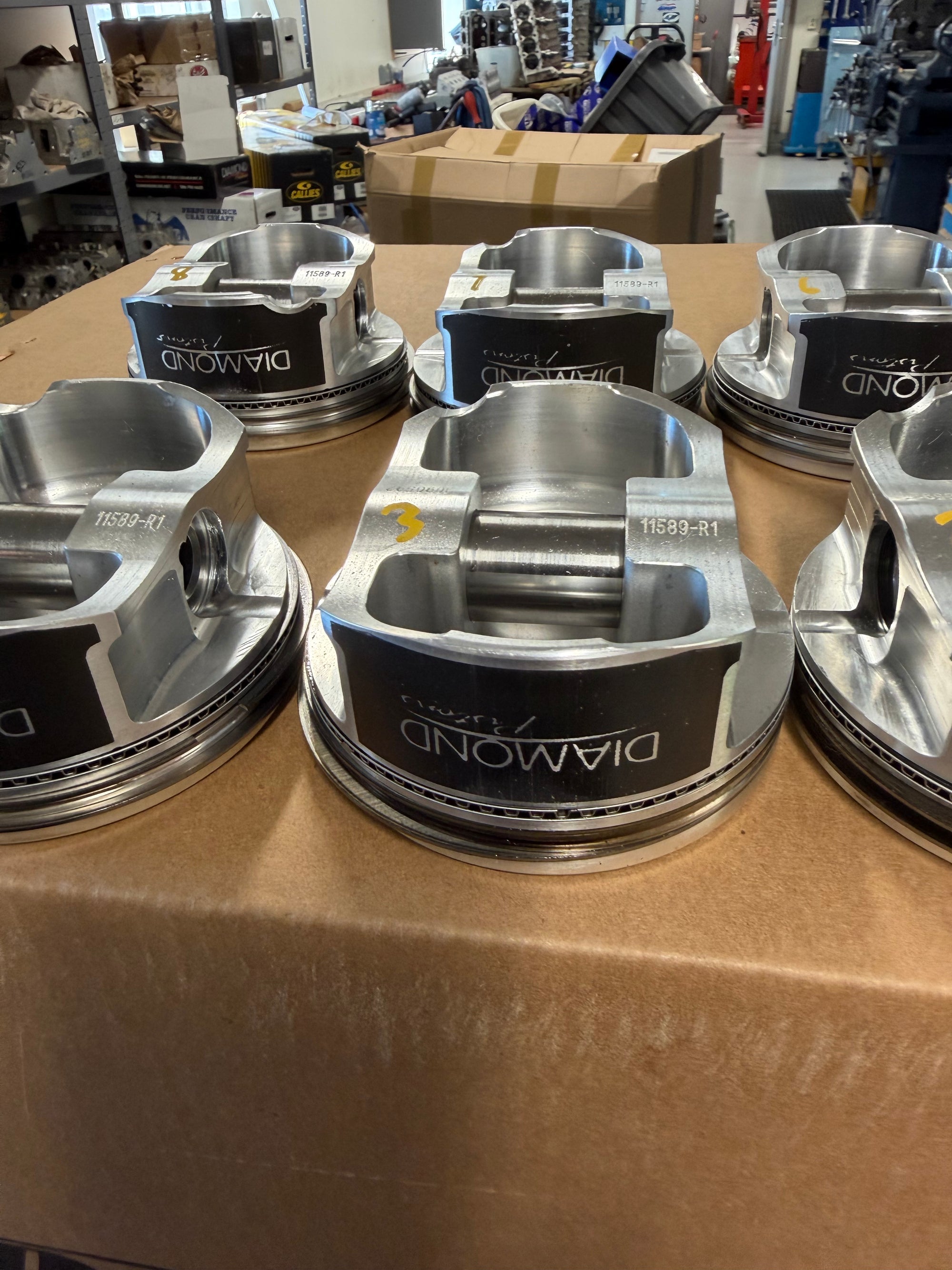 Diamond LS9/LSA Forged Piston Set, 4.070" Bore - PREOWNED