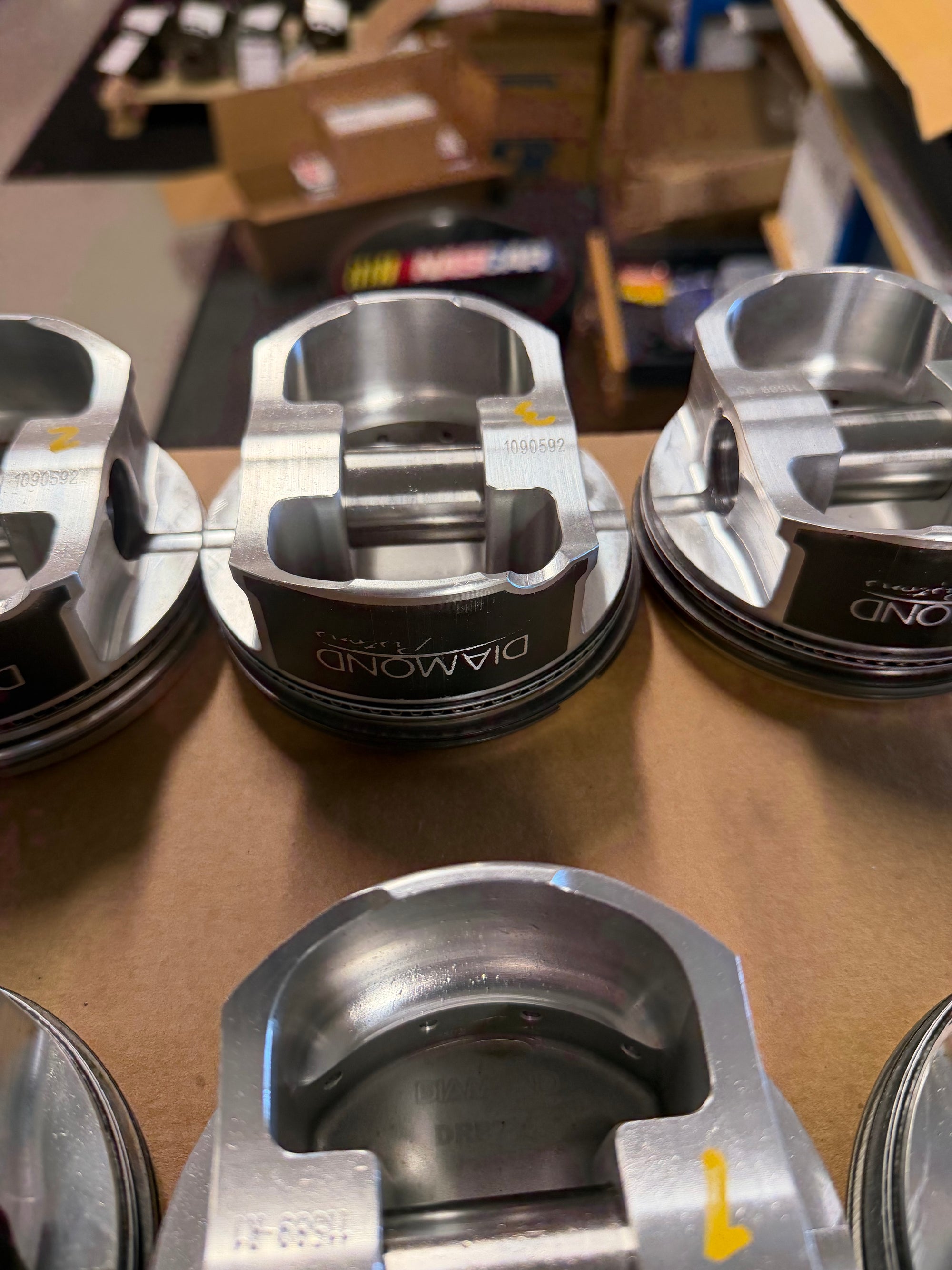 Diamond LS9/LSA Forged Piston Set, 4.070" Bore - PREOWNED