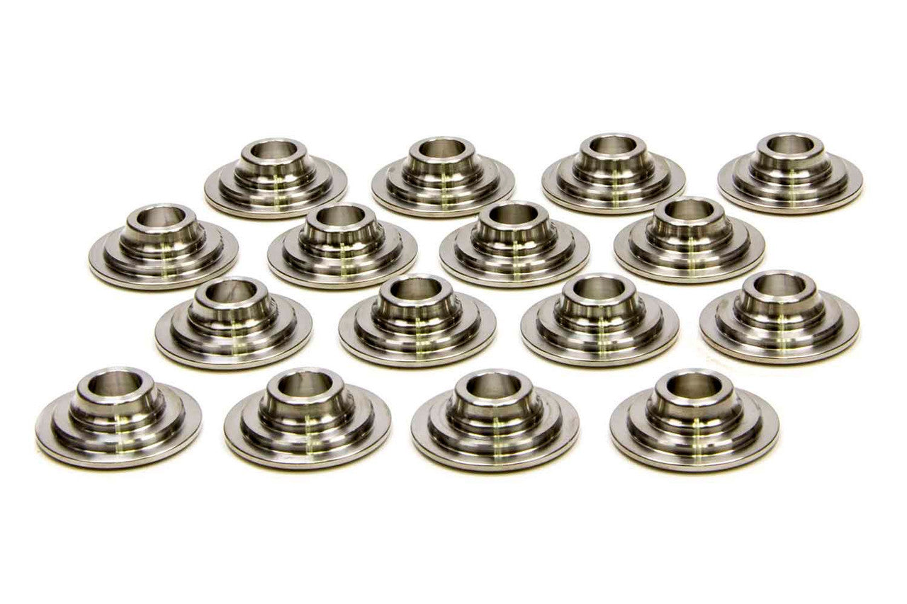 PAC Valve Spring Retainers, 400 Series, 10 Degree, 1.165 in / 0.840 in OD Steps, Dual Spring, Titanium, Set of 16