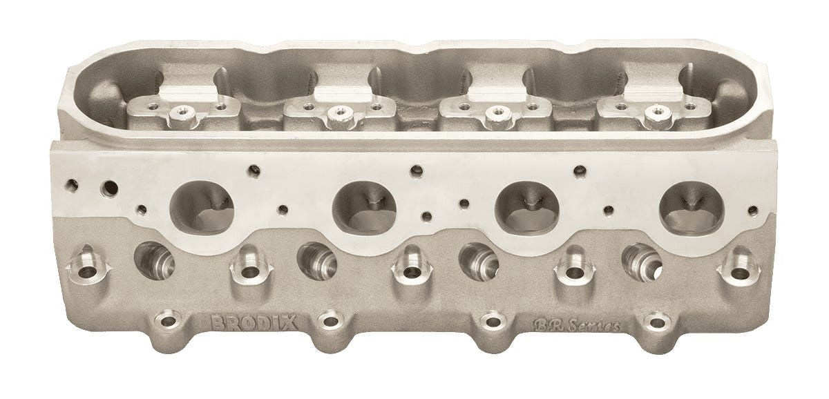 Brodix BR5.3 Small Bore Cylinder Head Cathedral Port 245CC 2.02 / 1.55 Valve Job 6-Bolt, Each