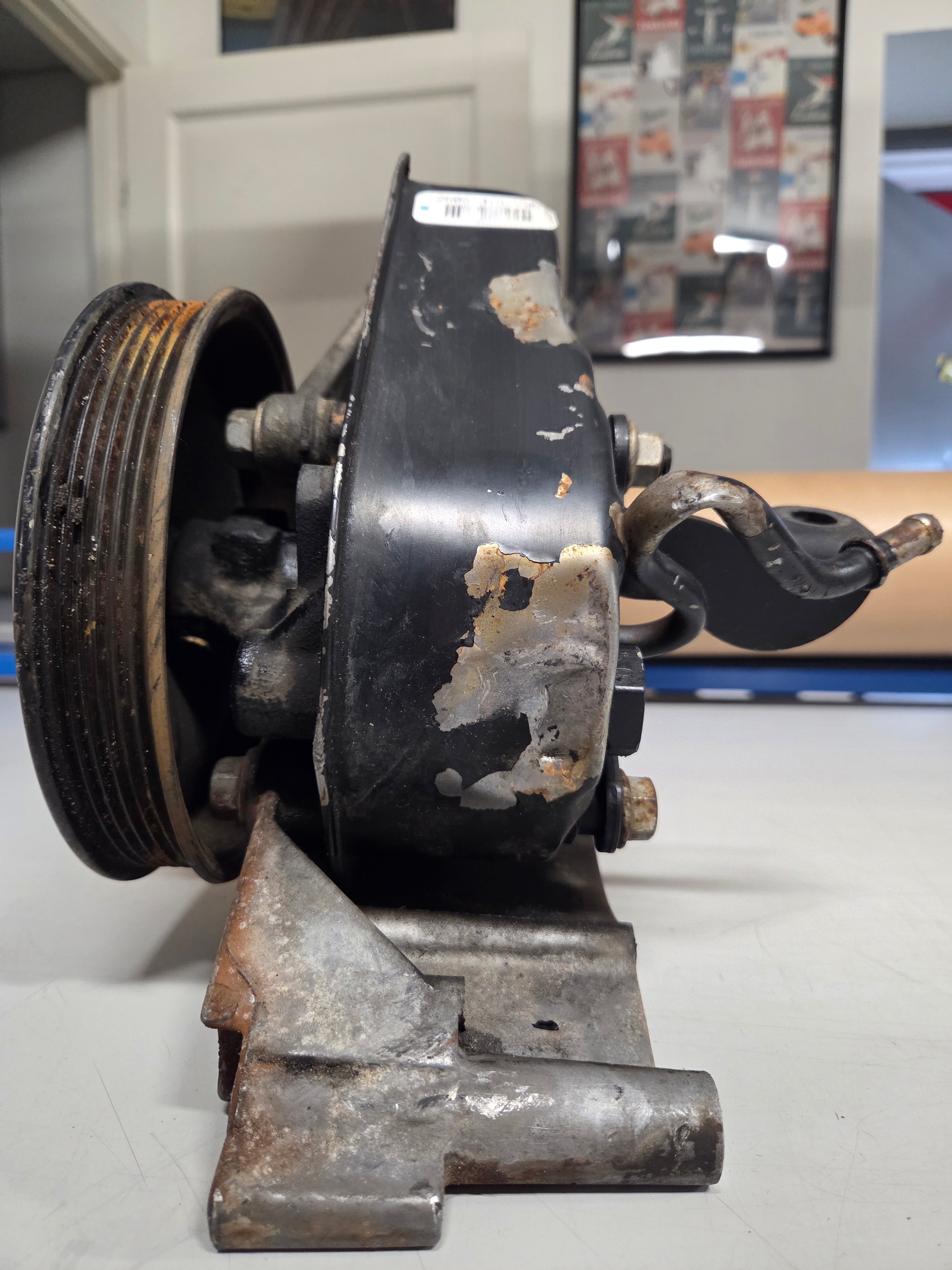 Used GM LS Truck Power Steering Pump Bracket with Pump