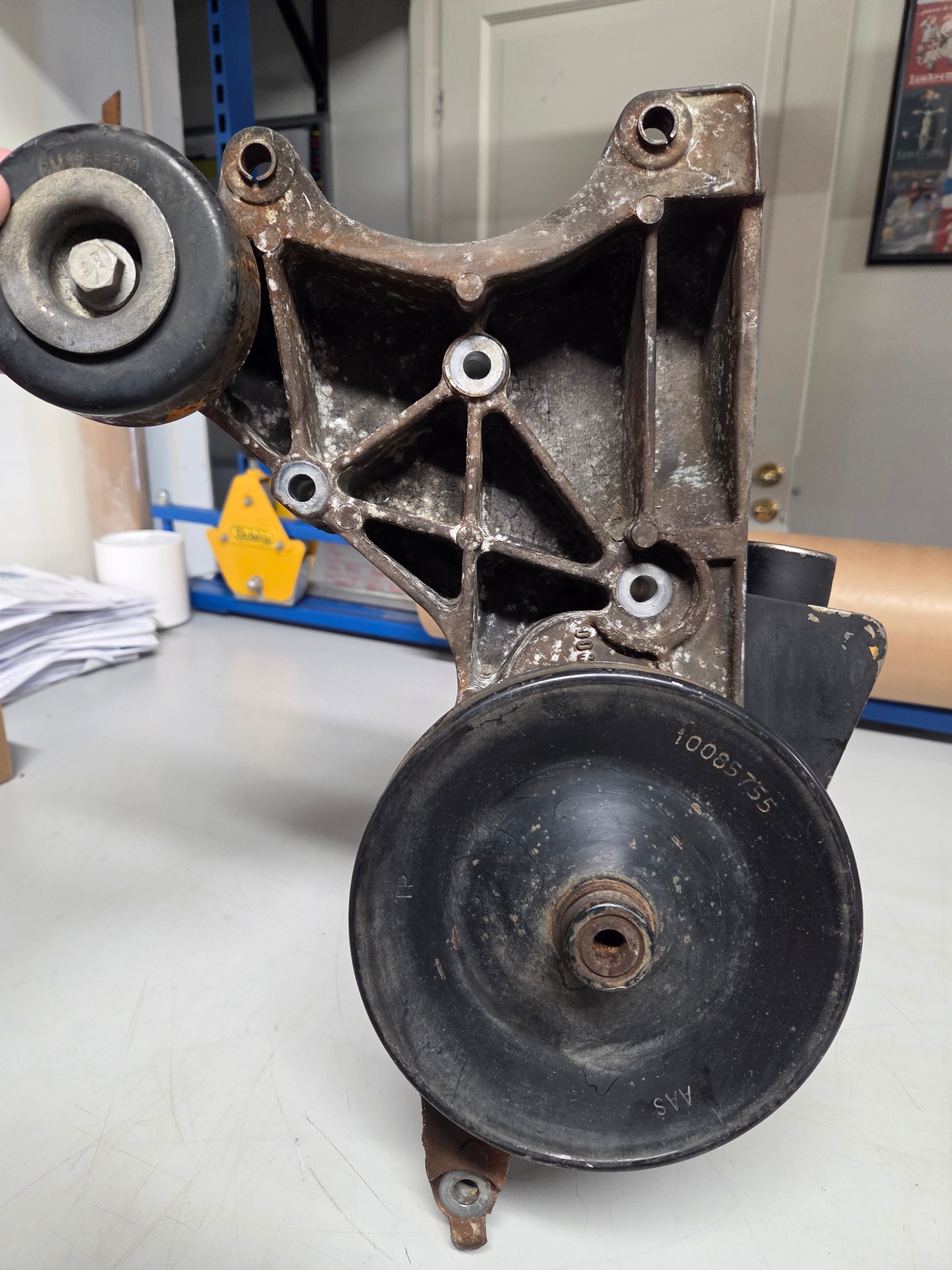 Used GM LS Truck Power Steering Pump Bracket with Pump
